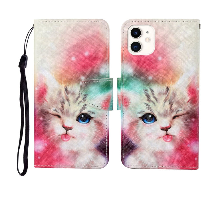 Painted Pattern Horizontal Flip Leathe Case, For iPhone 12 mini