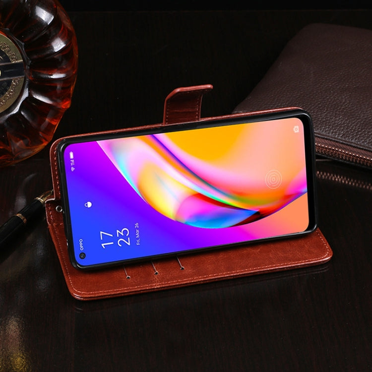 idewei Crazy Horse Texture Horizontal Flip Leather Case with Holder & Card Slots & Wallet, For OPPO A94 5G, For OPPO A95 5G, For OPPO Realme 8 5G