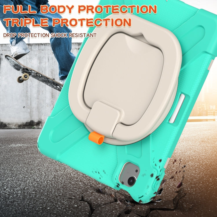 Silicone + PC Protective Case with Holder & Shoulder Strap, For iPad Air 2022 / 2020 10.9