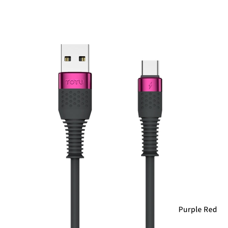 TOTUDESIGN BL-013 Dyson Series 5A USB to USB-C / Type-C Silicone Fast Data Cable, Length: 1.2m(Purple Red)