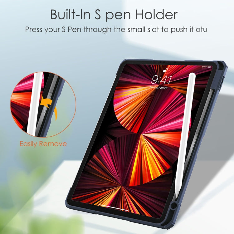 Three-folding Acrylic TPU + PU Leather Horizontal Flip Case with Holder & Pen Slot & Sleep / Wake-up Function, For iPad Pro 11 (2021/2020/2018)