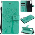 Tree & Cat Pattern Pressed Printing Horizontal Flip PU Leather Case with Holder & Card Slots & Wallet & Lanyard, For Xiaomi Redmi Note 10 4G, For Xiaomi Redmi Note 10 Pro