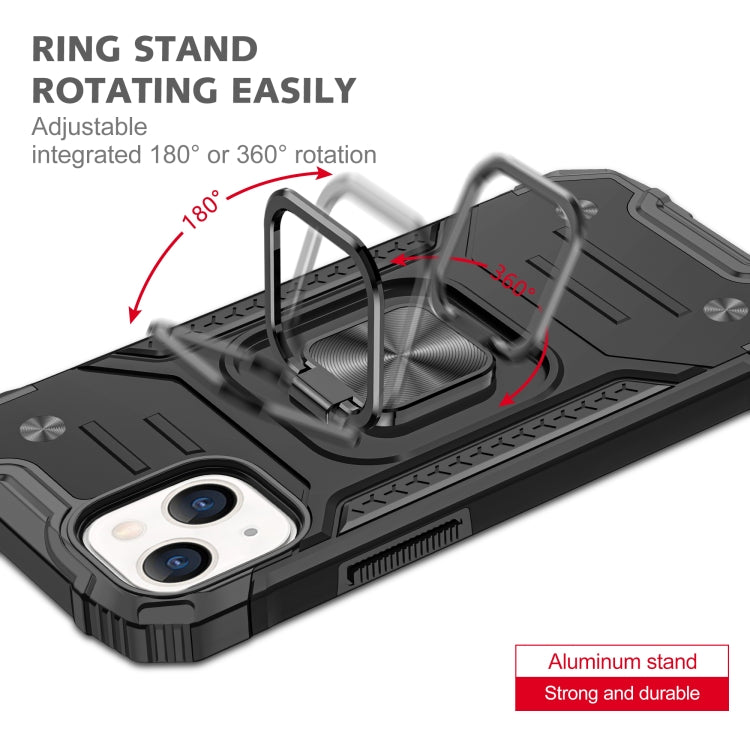 Magnetic Armor Shockproof TPU + PC Case with Metal Ring Holder, For iPhone 13 Pro