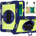 360 Degree Rotation Contrast Color Shockproof Silicone + PC Case with Holder & Hand Grip Strap & Shoulder Strap, For iPad 9.7 2018 / 2017, For iPad 10.2 2021 / 2020 / 2019, For iPad 10.9 / Pro 11 2020 / 2021 / 2018                                      ...