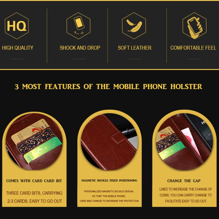 idewei Crazy Horse Texture Horizontal Flip Leather Case with Holder & Card Slots & Wallet, For vivo Y12S 2021, For vivo Y52 5G / Y72 5G, For Wiko Power U10