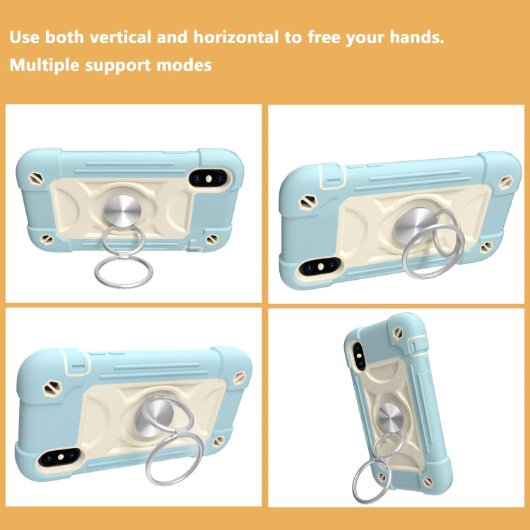 Shockproof Silicone + PC Protective Case with Dual-Ring Holder, For iPhone XS Max, For iPhone 11