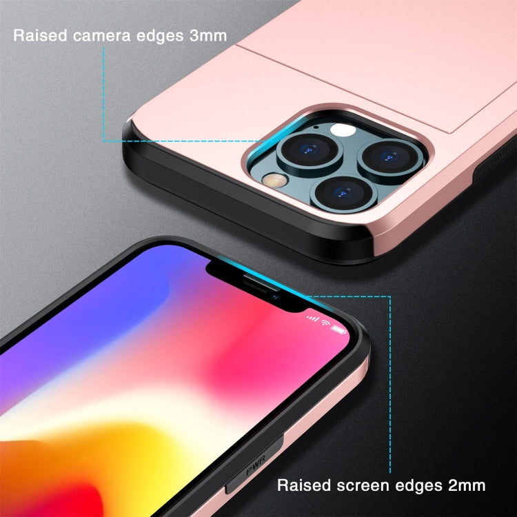 Shockproof Armor Protective Case with Slide Card Slot, For iPhone 13 mini, For iPhone 13