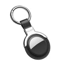 SULADA Leather Protective Cover Case with Switchable Keychain Ring For AirTag(Black)