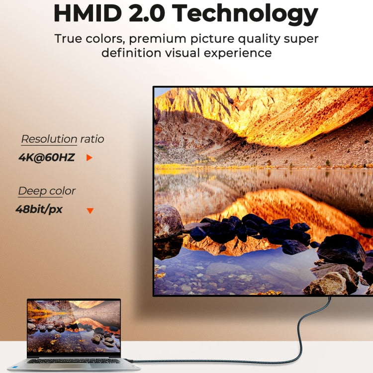 JOYROOM SY-20H1 4K 60Hz HDMI to HDMI Adapter Cable, Length: 2m(Grey)