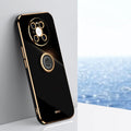 XINLI Straight Edge 6D Electroplate TPU Phone Case with Ring Holder, For Huawei Mate 40 Pro, For Huawei nova 6 5G, For Huawei nova 6 SE