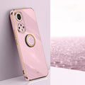 XINLI Straight Edge 6D Electroplate TPU Phone Case with Ring Holder, For Honor 50 Pro