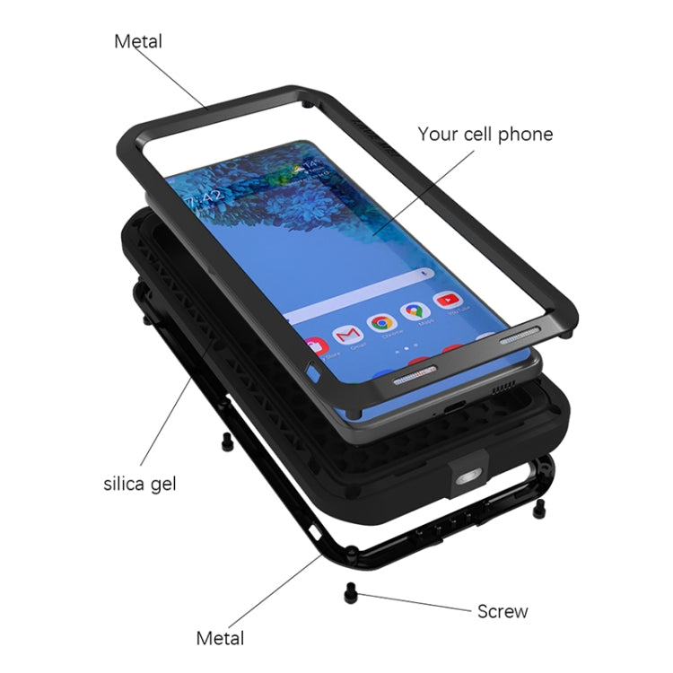 LOVE MEI Metal Shockproof Waterproof Dustproof Protective Case without Glass, For Samsung Galaxy S21 Ultra 5G