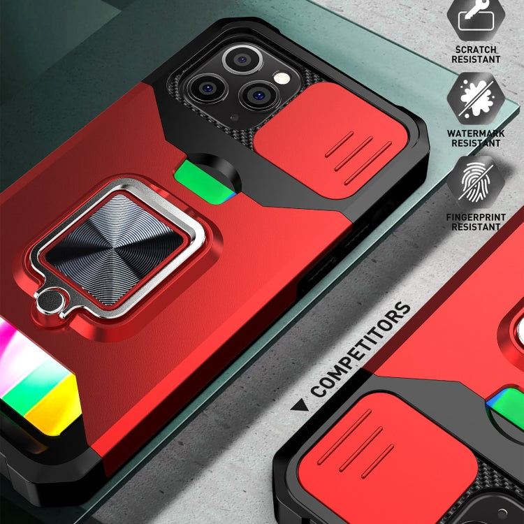 Sliding Camera Cover Design PC + TPU Shockproof Case with Ring Holder & Card Slot, For iPhone 11 Pro Max, For iPhone 12 / 12 Pro, For iPhone 12 Pro Max