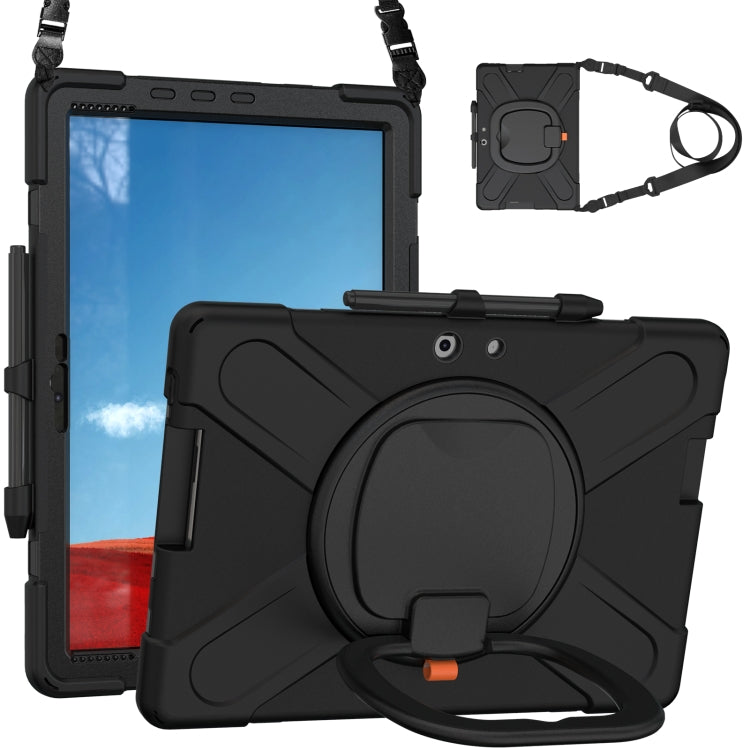Silicone + PC Protective Case with Holder & Shoulder Strap, For Microsoft Surface Pro X / Pro X 2021, For Samsung Galaxy Tab S6 T860, For Microsoft Surface Pro 7+/7/6/5/4, For Lenovo Tab P11 Pro TB-J706F, For Microsoft Surface Go 4 / 3 / 2 / 1