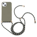 Wheat Straw Material + TPU Shockproof Case with Neck Lanyard, For iPhone 13 mini, For iPhone 13, For iPhone 13 Pro