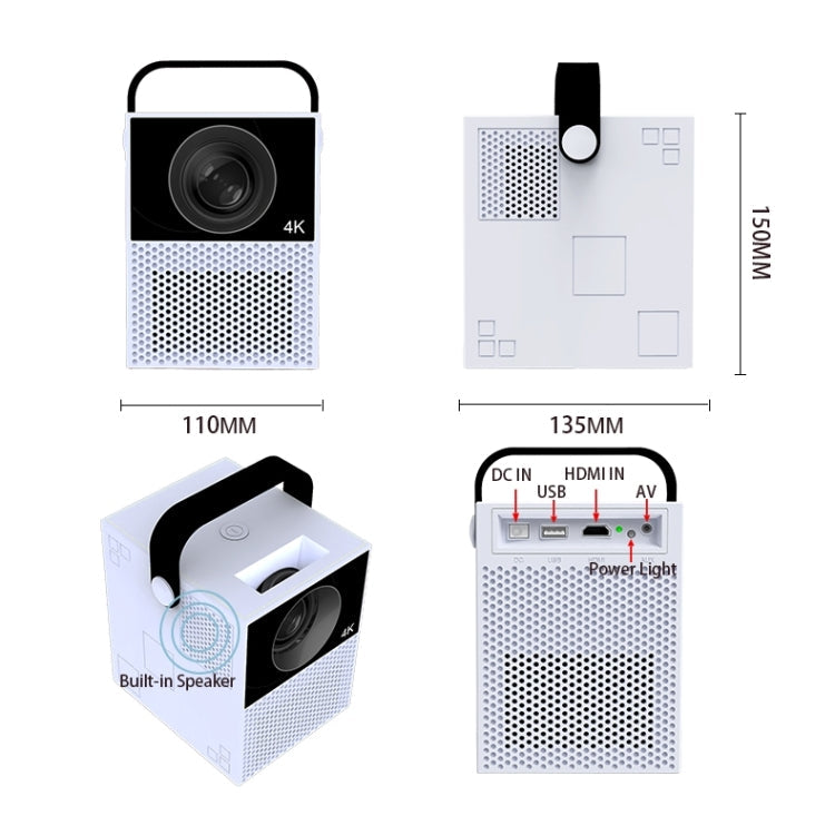 WEJOY Y2 1920x1080P 100 ANSI Lumens Portable Home Theater LED HD Digital Projector, Touch Control Version, Android 9.0, 2G+16G,, Y2 Touch Control Version AU Plug, Y2 Touch Control Version US Plug, Y2 Touch Control Version EU Plug                       ...