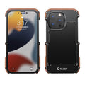 R-JUST Ironwood Man Shockproof Metal + Wood Bumper Protective Case, For iPhone 13, For iPhone 13 Pro, For iPhone 13 Pro Max