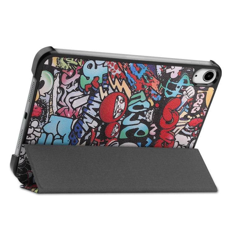 Custer Painted 3-Fold Holder Smart Leather Tablet Case, For iPad mini 6 / mini 2024