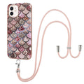 Electroplating Pattern IMD TPU Shockproof Case with Neck Lanyard, For iPhone 12 mini, For iPhone 12 / 12 Pro, For iPhone 12 Pro Max, For iPhone 11