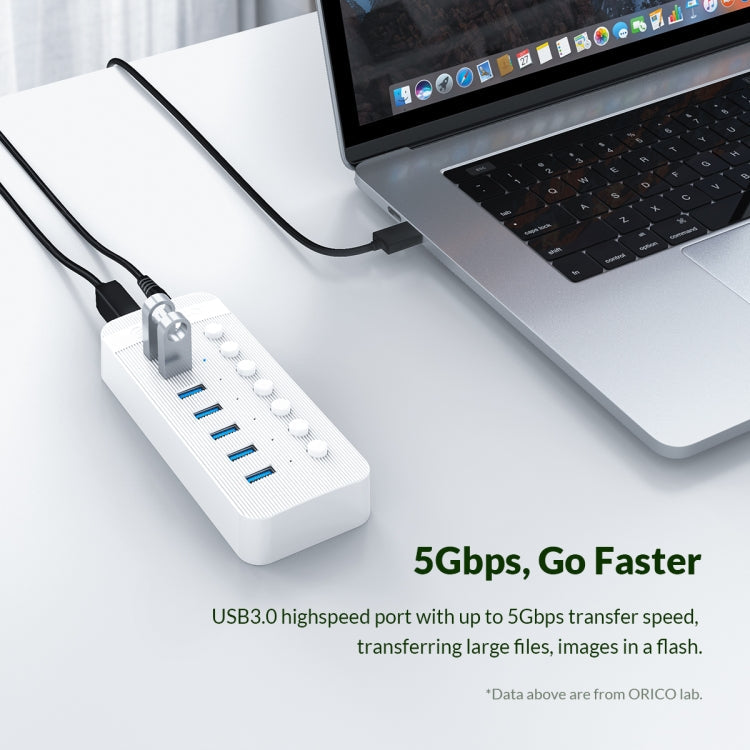 ORICO CT2U3-10AB-WH 10 In 1 Plastic Stripes Multi-Port USB HUB with Individual Switches,, CT2U3-10AB-BK EU Plug, CT2U3-10AB-WH EU Plug, CT2U3-10AB-BK AU Plug, CT2U3-10AB-WH AU Plug, CT2U3-10AB-BK UK Plug, CT2U3-10AB-WH UK Plug