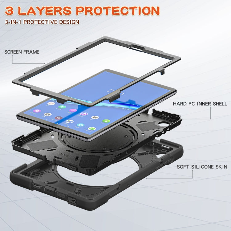 Silicone + PC Protective Case with Holder & Shoulder Strap, For Lenovo Tab M10 HD 2020 X306X/F, For Lenovo Tab M10 Plus, For Lenovo XiaoXin Pad 11 / Pad 11 Plus 2021 / Pad 2022, For Samsung Galaxy Tab Active Pro / 4 Pro / 5 Pro...