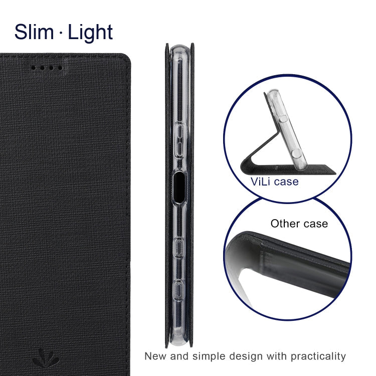 ViLi DMX Series Shockproof TPU + PU Leather Magnetic Attraction Horizontal Flip Case with Card Slot & Holder, For Sony Xperia 5 III, For Sharp Aquos R6