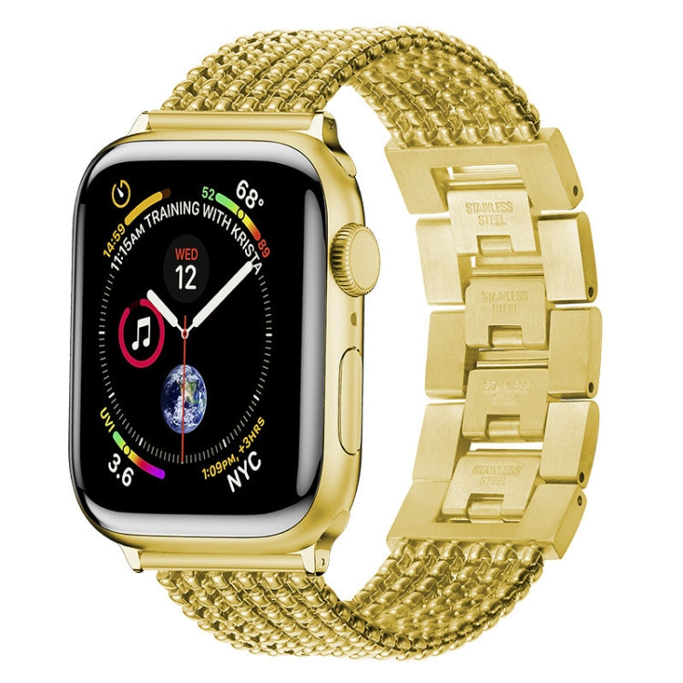 Six-chains Three-beads Steel Replacement Strap Watchband For Apple Watch Series, 7 41mm / 6 & SE & 5 & 4 40mm / 3 & 2 & 1 38mm, 7 45mm / 6 & SE & 5 & 4 44mm / 3 & 2 & 1 42mm