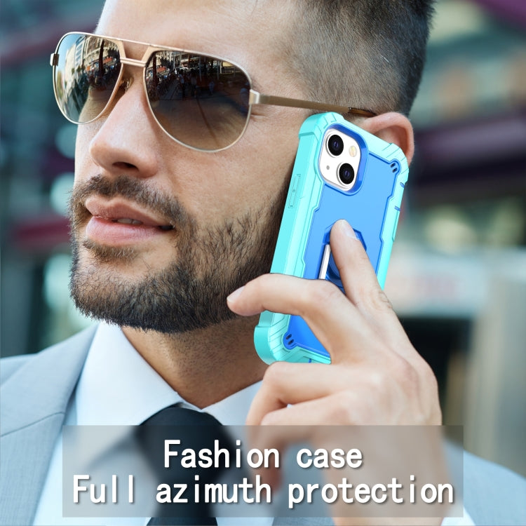 PC + Rubber 3-layers Shockproof Protective Case with Rotating Holder, For iPhone 13 mini, For iPhone 13