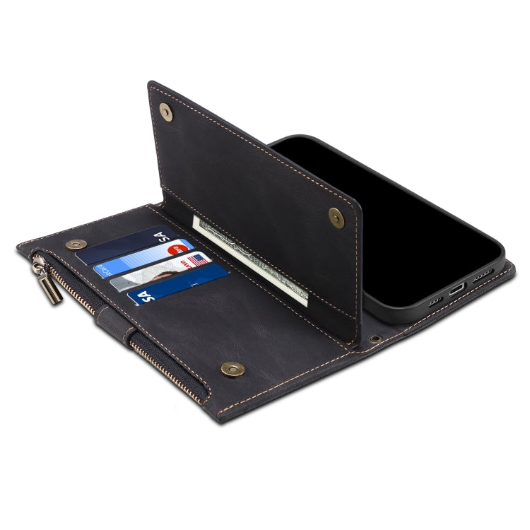 Retro Frosted Horizontal Flip Leather Case with Holder & Card Slot & Wallet & Zipper Pocket & Lanyard, For iPhone 12, For iPhone 12 mini, For iPhone 11 Pro Max, For iPhone 11 Pro, For iPhone X & XS, For iPhone XR