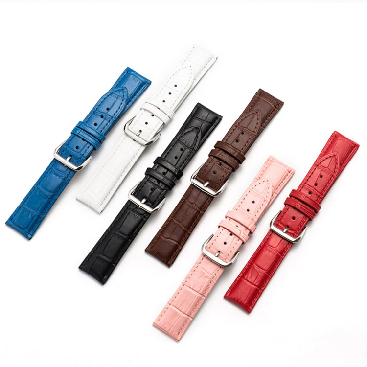 18mm Two-layer Cowhide Leather Bamboo Joint Texture Watch Band(White)