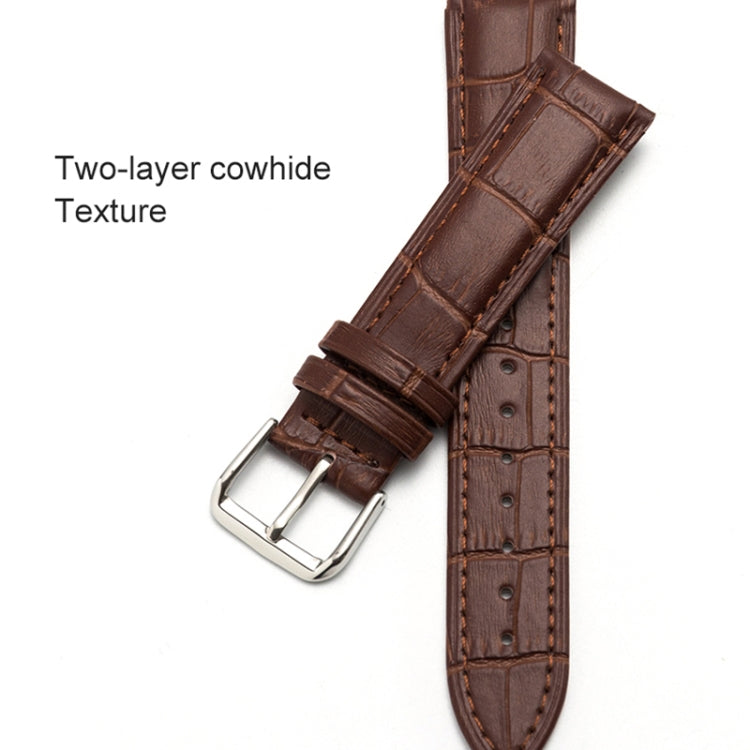18mm Two-layer Cowhide Leather Bamboo Joint Texture Watch Band(White)