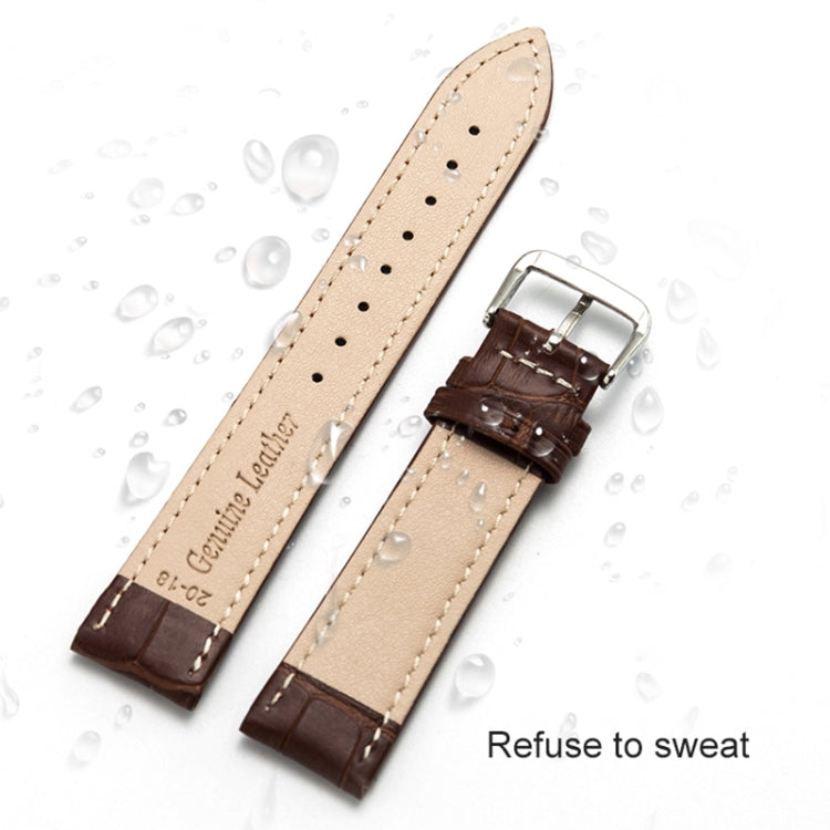 18mm Two-layer Cowhide Leather Bamboo Joint Texture Watch Band(White)