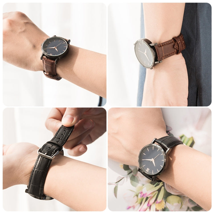 18mm Two-layer Cowhide Leather Bamboo Joint Texture Watch Band(White)