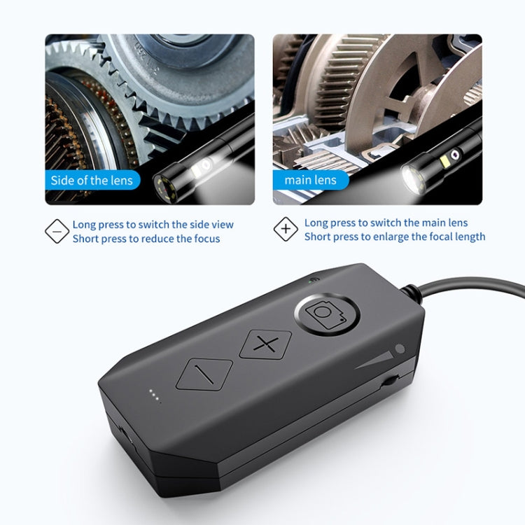 Y17 5MP 7.9mm Dual-lens HD Autofocus WiFi Industrial Digital Endoscope Zoomable Snake Camera, Cable Length:3.5m Hard Cable(Black)