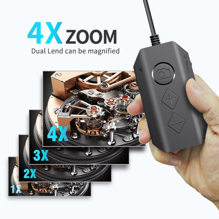 Y17 5MP 7.9mm Dual-lens HD Autofocus WiFi Industrial Digital Endoscope Zoomable Snake Camera, Cable Length:3.5m Hard Cable(Black)
