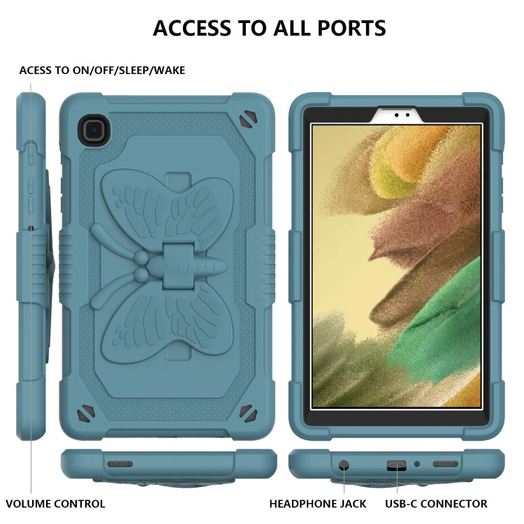 Pure Color PC + Silicone Anti-drop Protective Case with Butterfly Shape Holder & Pen Slot, For Samsung Galaxy Tab A7 Lite 8.7 SM-T220 / SM-T225