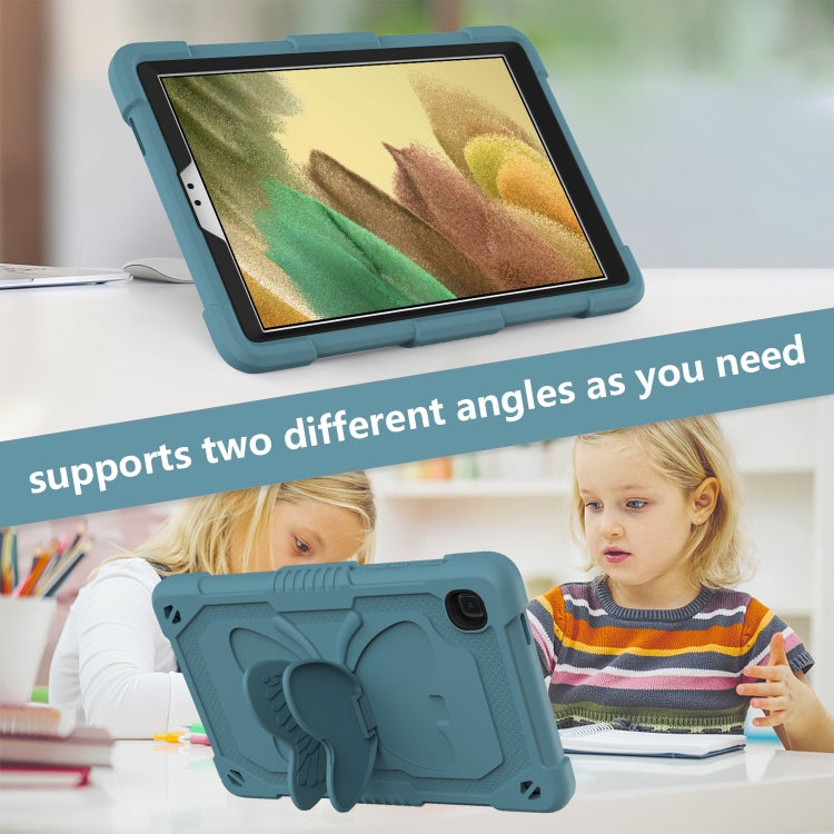 Pure Color PC + Silicone Anti-drop Protective Case with Butterfly Shape Holder & Pen Slot, For Samsung Galaxy Tab A7 Lite 8.7 SM-T220 / SM-T225