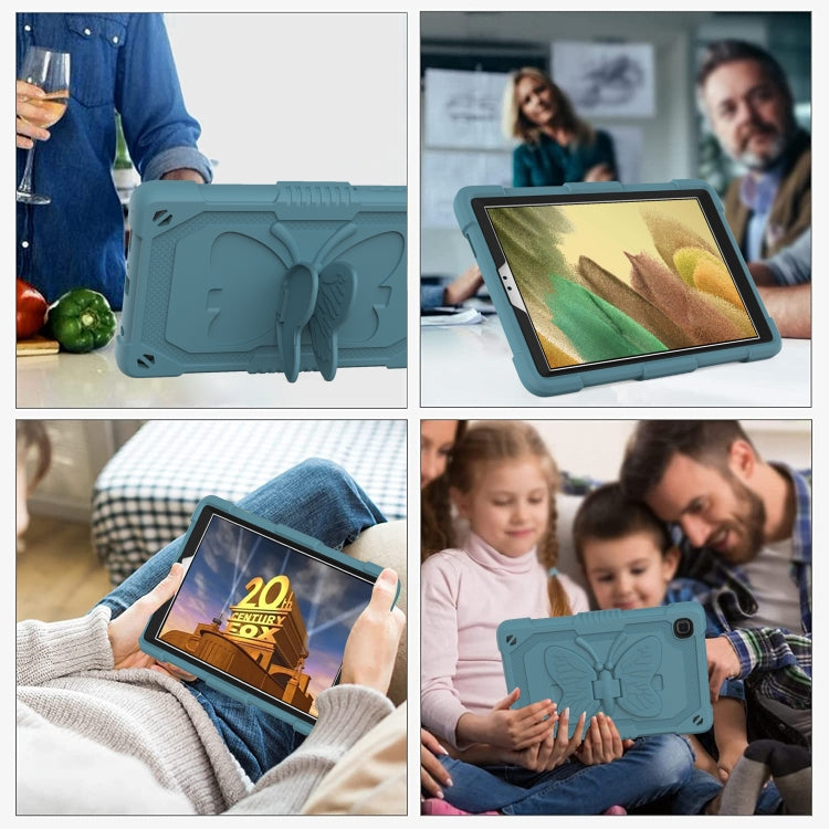 Pure Color PC + Silicone Anti-drop Protective Case with Butterfly Shape Holder & Pen Slot, For Samsung Galaxy Tab A7 Lite 8.7 SM-T220 / SM-T225