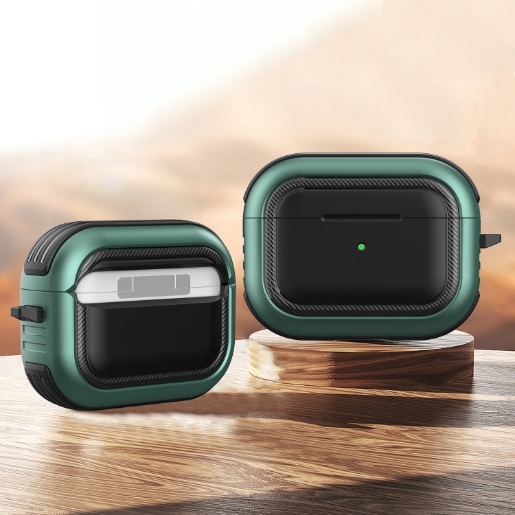 Wireless Earphones Shockproof TPU + PC Protective Case with Carabiner, For AirPods Pro
