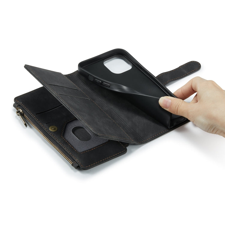 CaseMe-C30 PU + TPU Multifunctional Horizontal Flip Leather Case with Holder & Card Slot & Wallet & Zipper Pocket, For iPhone 12 / 12 Pro, For iPhone 12 Pro Max, For iPhone XS / X, For iPhone XR, For iPhone XS Max