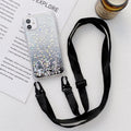 Gradient Glitter Powder Epoxy TPU Thickened Acrylic Shockproof Case with Wide Neck Lanyard, For iPhone 11, For iPhone 11 Pro, For iPhone 11 Pro Max