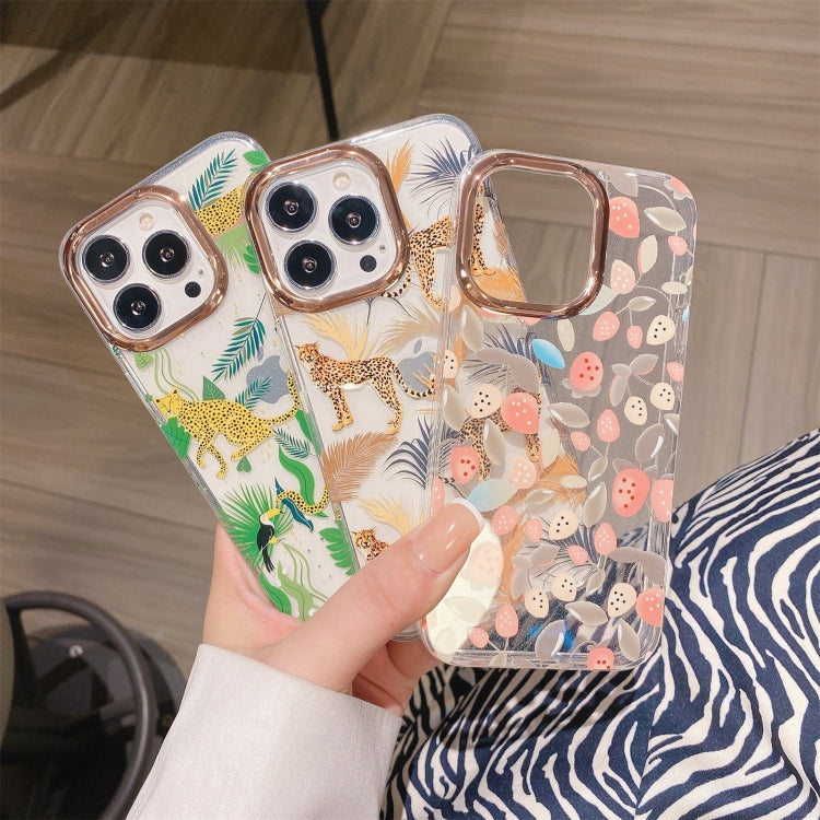 Glitter Powder Electroplating Flower Shockproof Phone Case, For iPhone 13, For iPhone 13 Pro, For iPhone 13 Pro Max