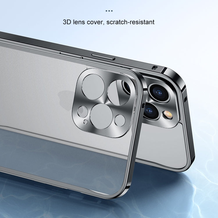 For iPhone 13 Pro Metal Frame Frosted PC Shockproof Phone Case (Black)