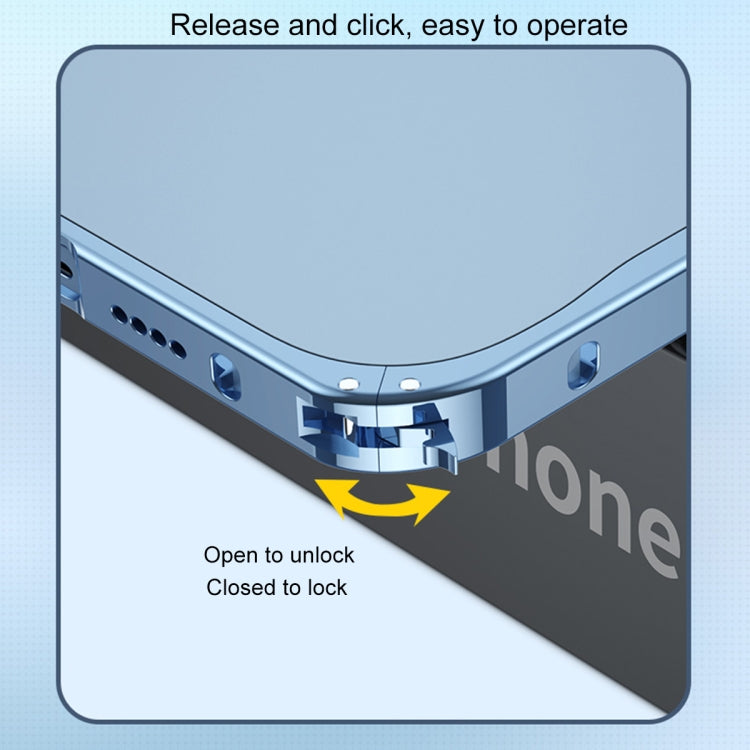 For iPhone 13 Pro Metal Frame Frosted PC Shockproof Magsafe Case (Ocean Blue)