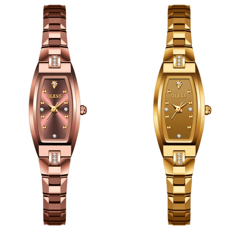 OLEVS 5501 Diamond Small Dial Tungsten Steel Bracelet Quartz Watch for Ladies