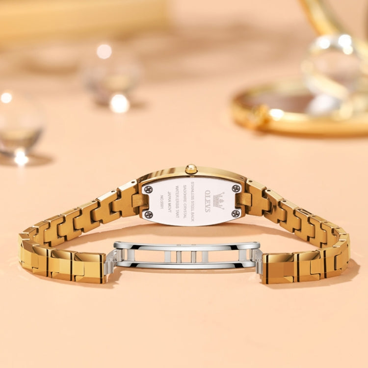 OLEVS 5501 Diamond Small Dial Tungsten Steel Bracelet Quartz Watch for Ladies