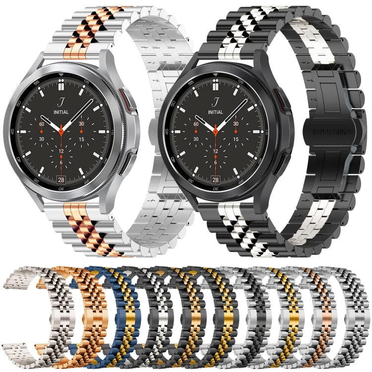 22mm Five-bead Stainless Steel Watch Band(Silver)