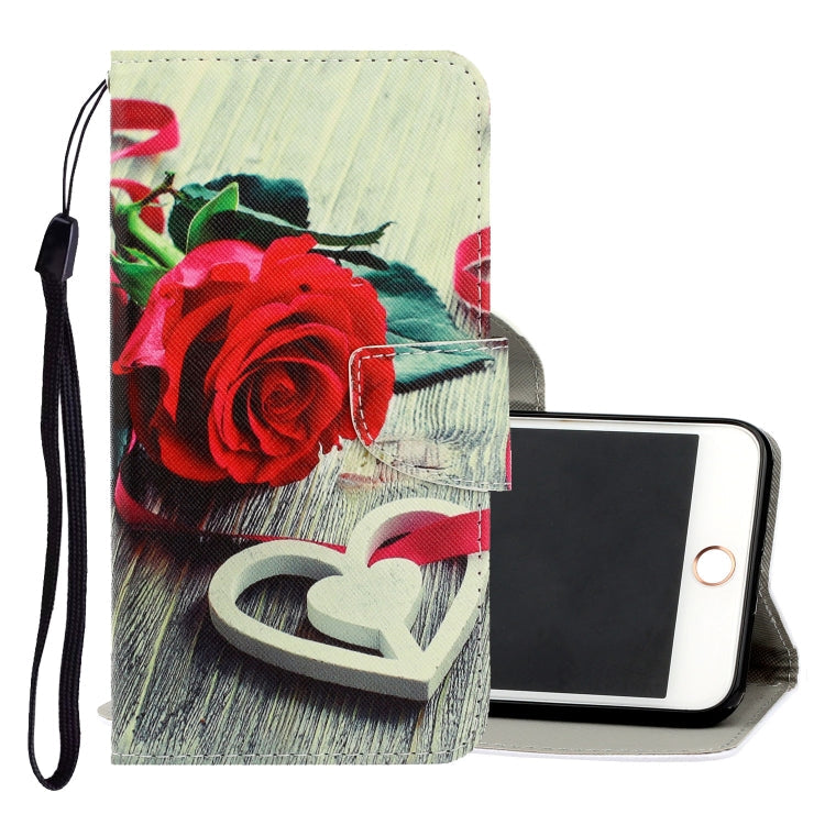 3D Colored Drawing Horizontal Flip PU Leather Case with Holder & Card Slots & Wallet, For iPhone 8 Plus / 7 Plus