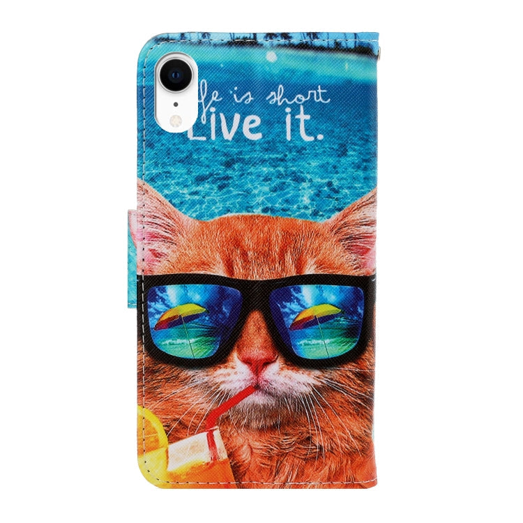 3D Colored Drawing Horizontal Flip PU Leather Case with Holder & Card Slots & Wallet, For iPhone XR