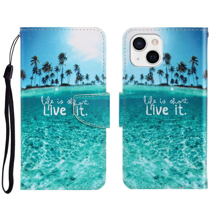 3D Colored Drawing Horizontal Flip Leather Phone Case, For iPhone 13 mini